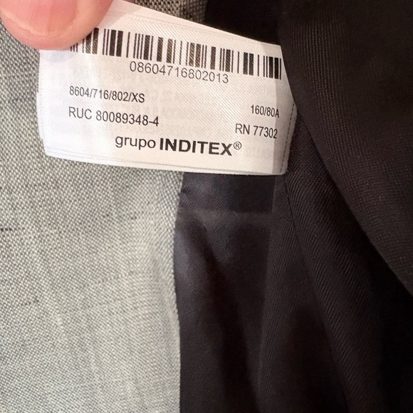 Zara Tailored Gray Blazer EUC Structured Fit Size XS - Picture 8 of 13